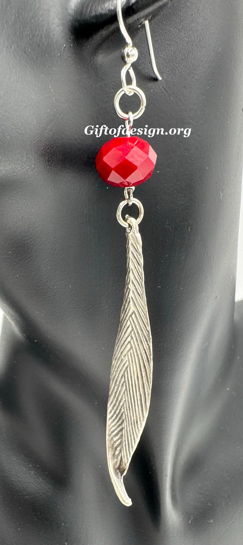 Leafy Red Earrings