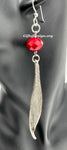 Leafy Red Earrings