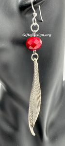 Leafy Red Earrings