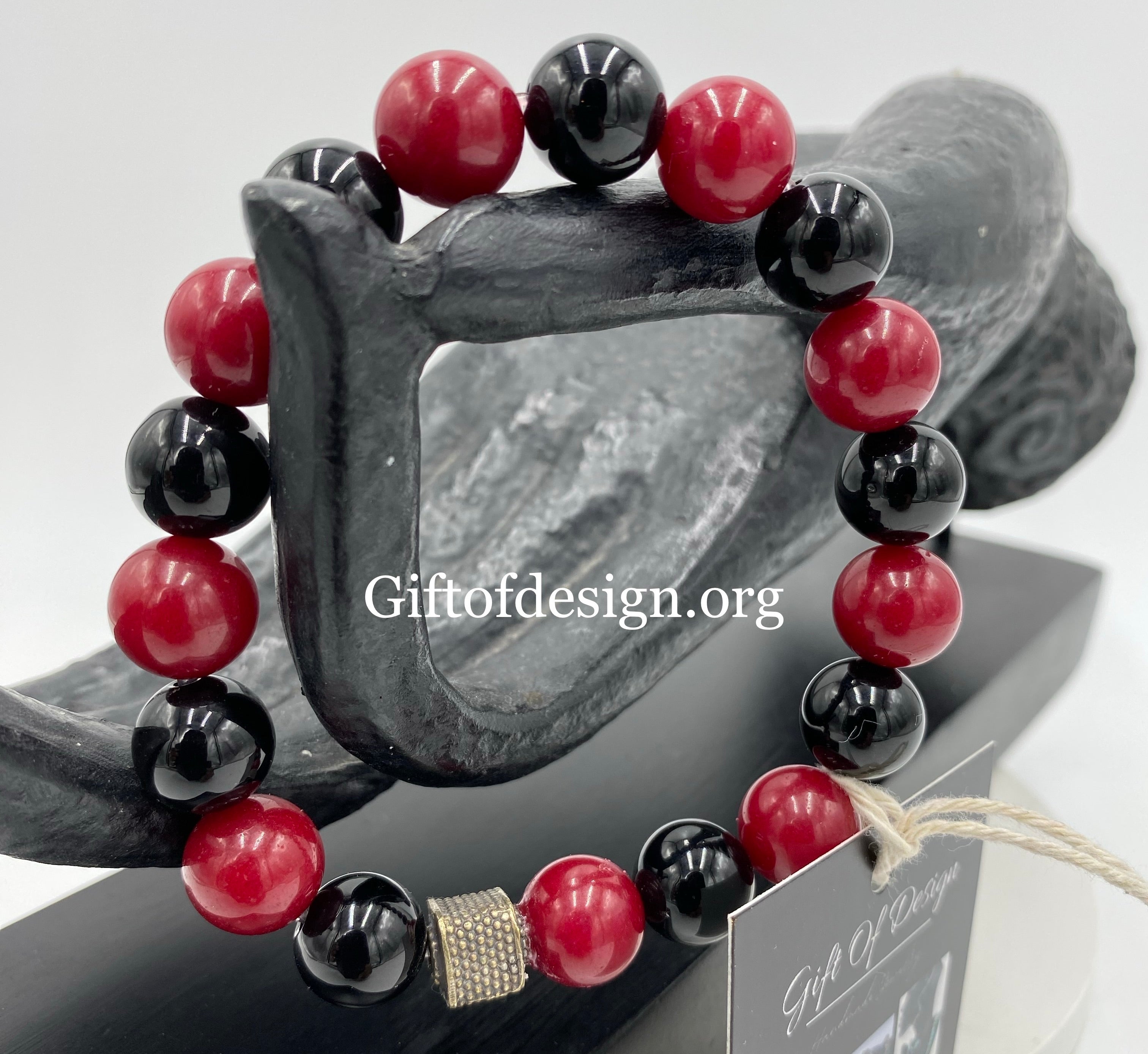Black and Red Jade Bracelet