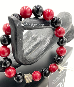 Black and Red Jade Bracelet